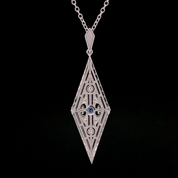 Vintage Inspired Yogo Sapphire Pendant Geralds Jewelry Oak Harbor, WA