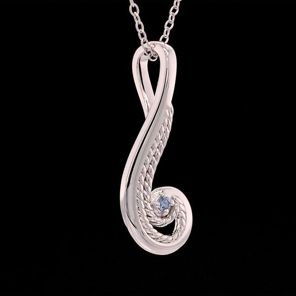 Swirl Rope Yogo Sapphire Pendant Image 3 Geralds Jewelry Oak Harbor, WA