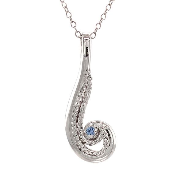 Swirl Rope Yogo Sapphire Pendant Image 4 Geralds Jewelry Oak Harbor, WA