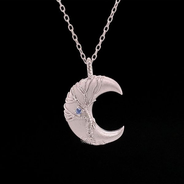 Moon and Tree Yogo Sapphire Pendant Geralds Jewelry Oak Harbor, WA