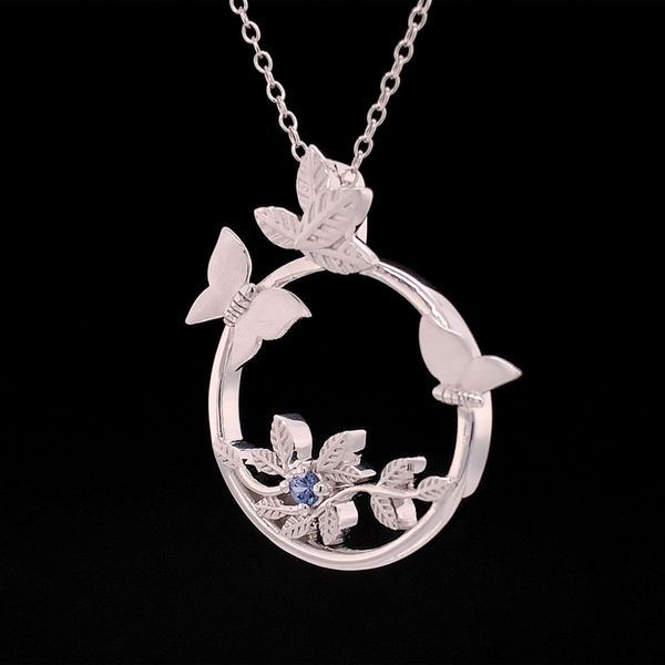 Large Butterfly Circle Pendant Image 3 Geralds Jewelry Oak Harbor, WA