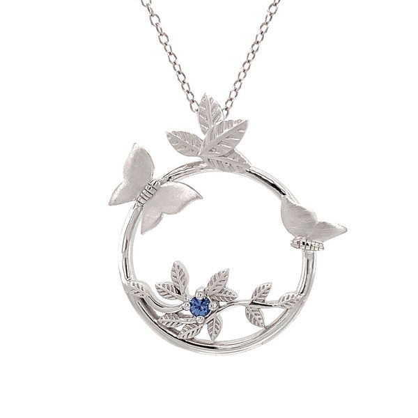 Large Butterfly Circle Pendant Image 4 Geralds Jewelry Oak Harbor, WA