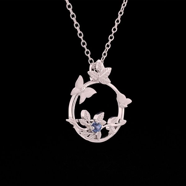 Small Butterfly Circle Pendant Image 2 Geralds Jewelry Oak Harbor, WA