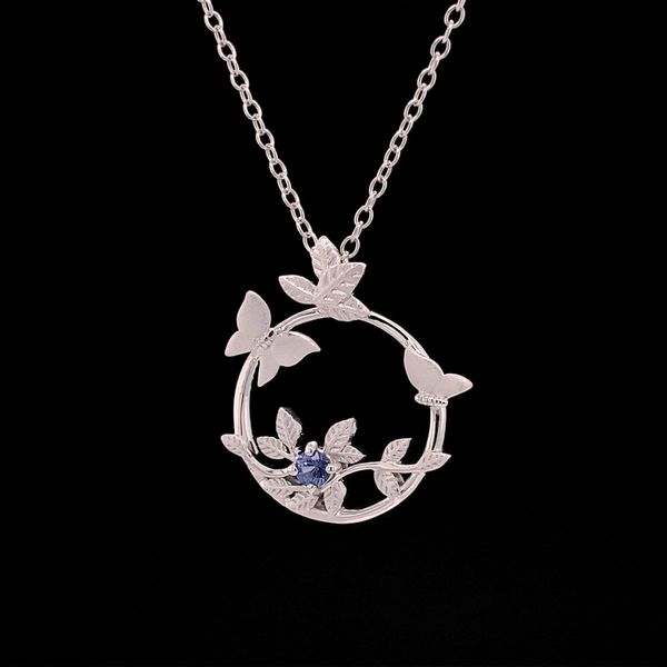 Small Butterfly Circle Pendant Image 3 Geralds Jewelry Oak Harbor, WA