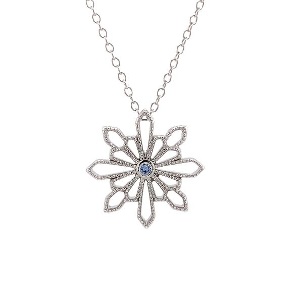 Milgrain Snowflake Yogo Pendant Image 4 Geralds Jewelry Oak Harbor, WA