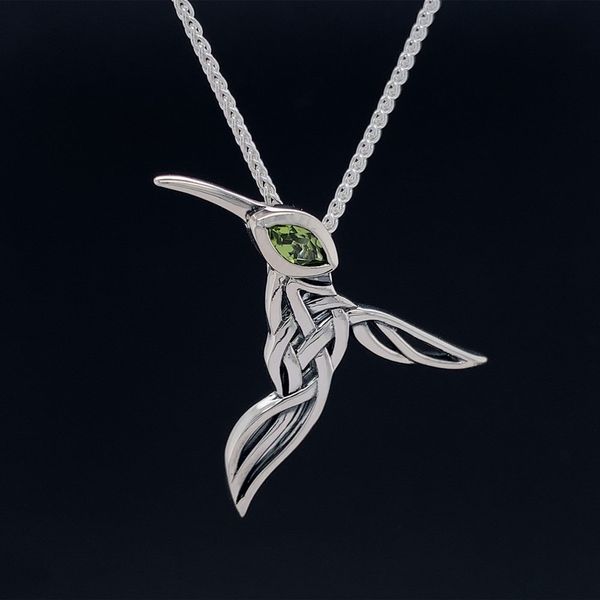 Keith Jack Celtic Peridot Hummingbird Pendant Image 2 Geralds Jewelry Oak Harbor, WA