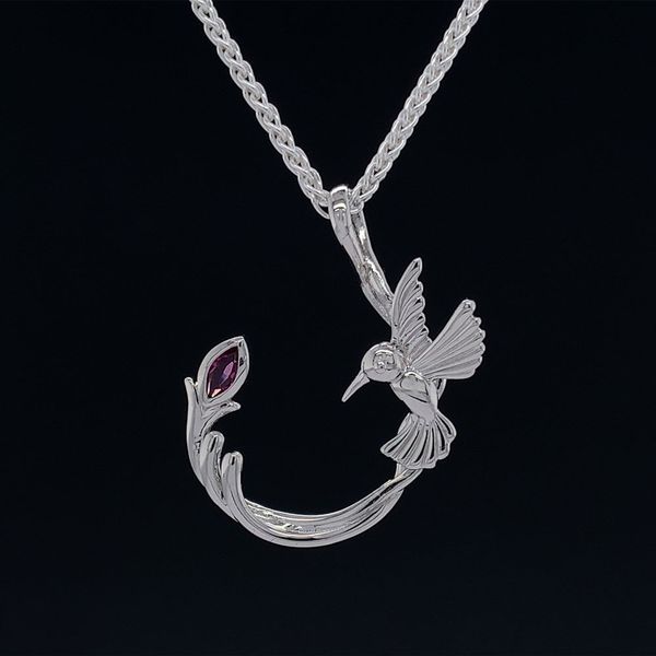 Keith Jack Celtic Rhodolite Garnet Small Hummingbird Pendant Geralds Jewelry Oak Harbor, WA
