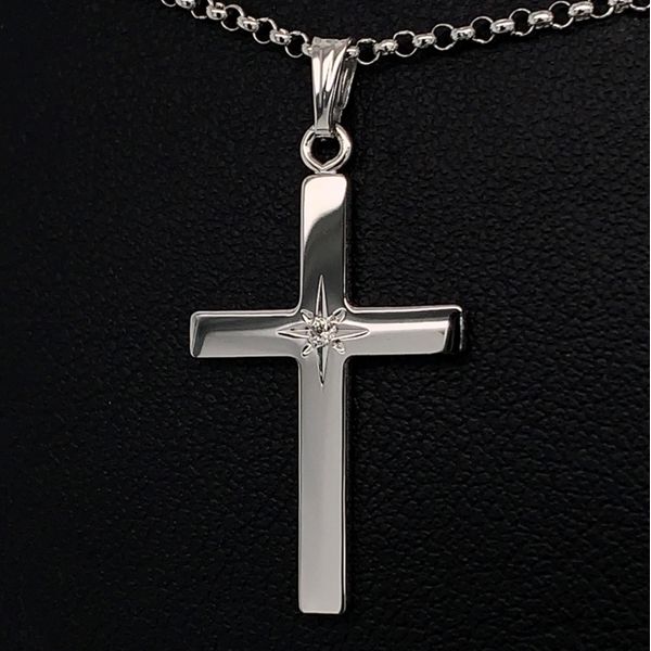 Sterling Silver Diamond Cross Pendant Geralds Jewelry Oak Harbor, WA