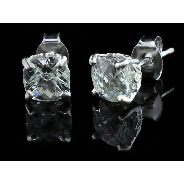 Silver and Cushion Cut Sky Blue Topaz Earrings Geralds Jewelry Oak Harbor, WA
