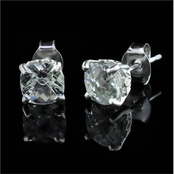 Silver and Cushion Cut Sky Blue Topaz Earrings Geralds Jewelry Oak Harbor, WA