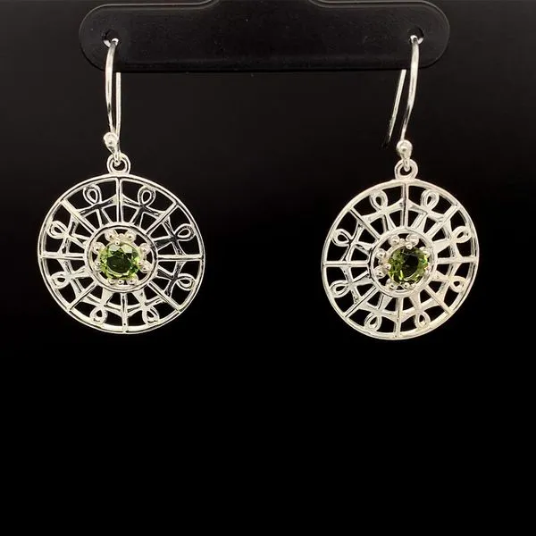 Peridot and Sterling Silver Round Earrings Geralds Jewelry Oak Harbor, WA