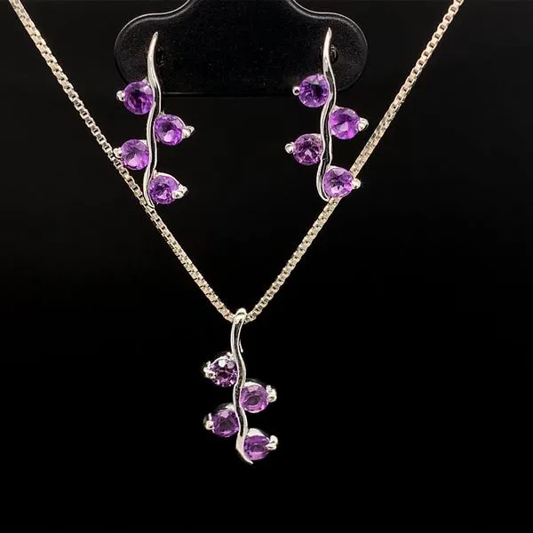 Amethyst Pendant And Earring Set in Sterling Silver Geralds Jewelry Oak Harbor, WA