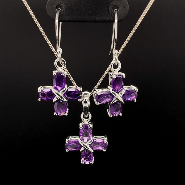 Amethyst Pendant and Earring Set in Sterling Silver Geralds Jewelry Oak Harbor, WA