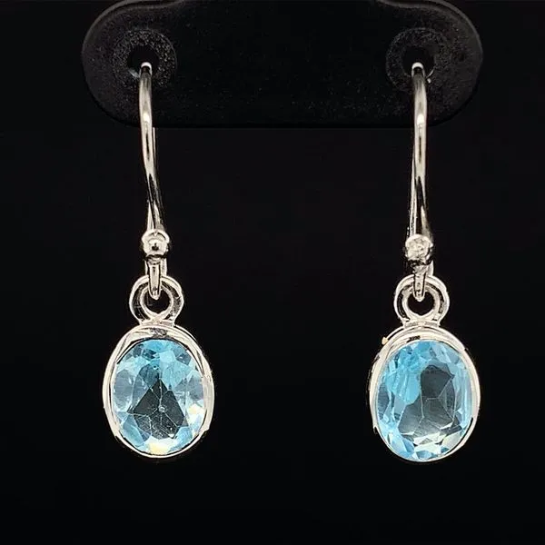 Oval Sky Blue Topaz and Sterling Silver Earrings Geralds Jewelry Oak Harbor, WA