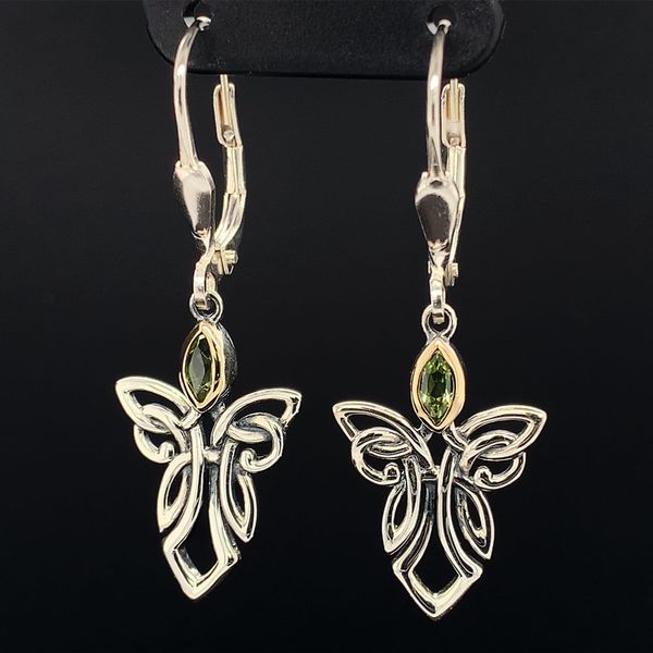 Keith Jack Celtic Peridot Angel Earrings Image 2 Geralds Jewelry Oak Harbor, WA