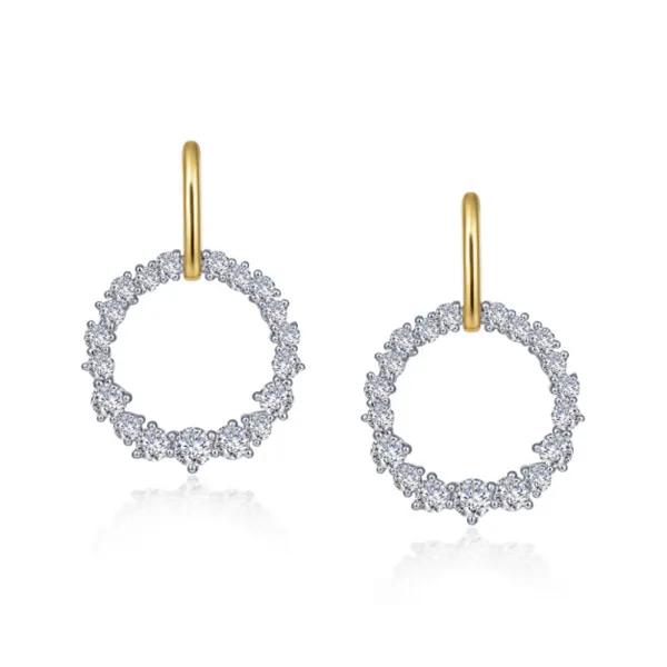 Lafonn Two Tone Open Circle Lassaire Simulated Diamond Earrings Geralds Jewelry Oak Harbor, WA