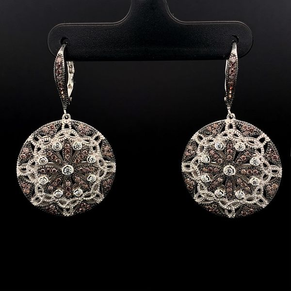 Keith Jack Celtic Night & Day Round Earrings With White And Cognac Cubic Zirconia Geralds Jewelry Oak Harbor, WA