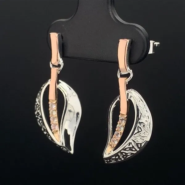 Keith Jack Celtic Trinity Leaf Earrings Image 2 Geralds Jewelry Oak Harbor, WA