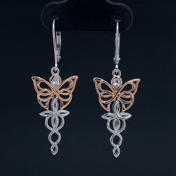 Keith Jack Celtic Silver And Rose Gold Butterfly Earrings Geralds Jewelry Oak Harbor, WA