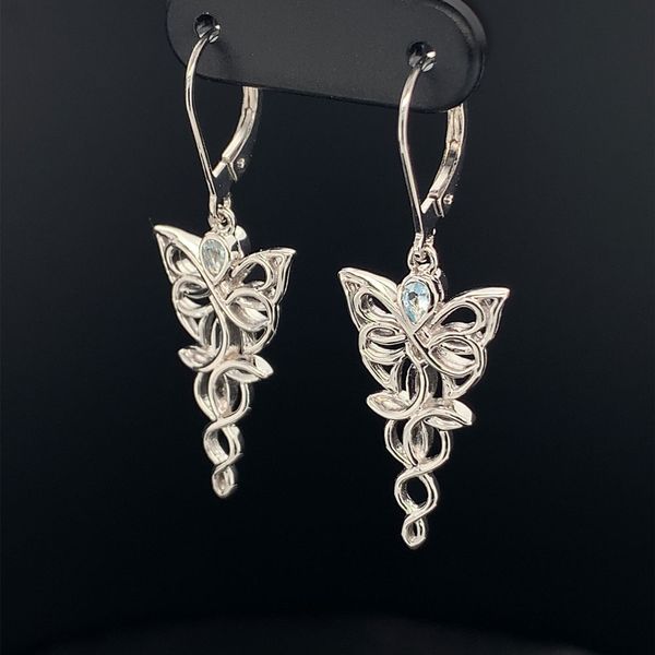 Keith Jack Celtic Butterfly Earrings, Sky Blue Topaz Image 2 Geralds Jewelry Oak Harbor, WA