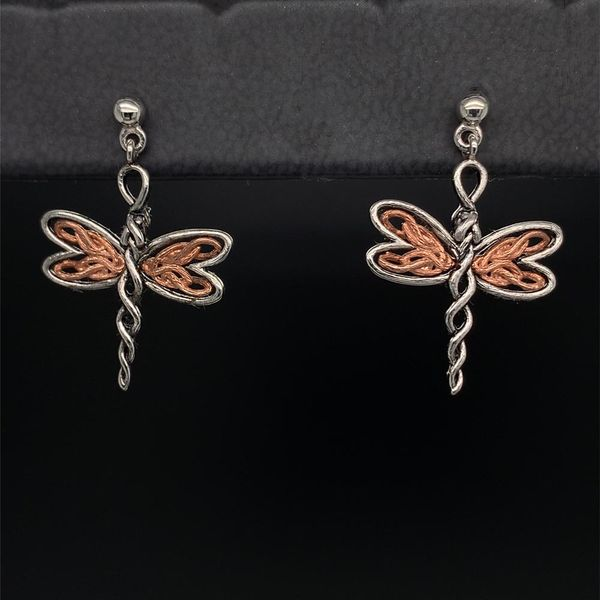 Keith Jack Celtic Silver And Rose Gold Dragonfly Post Earrings Geralds Jewelry Oak Harbor, WA
