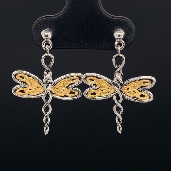 Keith Jack Celtic Dragonfly Earrings with Yellow Gold Geralds Jewelry Oak Harbor, WA