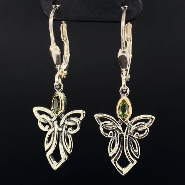 Keith Jack Celtic Peridot Angel Earrings Image 2 Geralds Jewelry Oak Harbor, WA