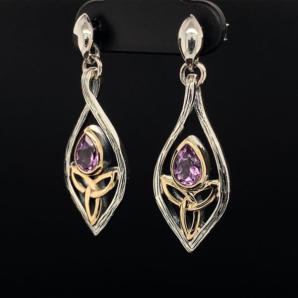 Keith Jack Celtic Guardian Angel Earrings, Amethyst Image 2 Geralds Jewelry Oak Harbor, WA