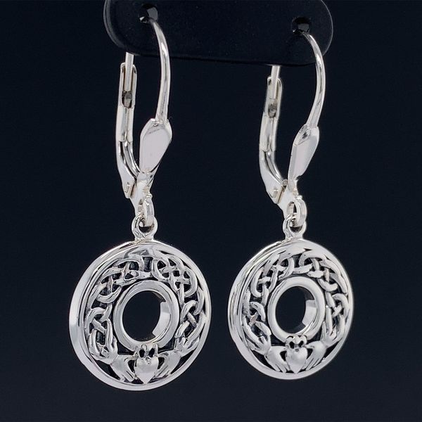 Keith Jack Celtic Claddagh Leverback Earrings Image 2 Geralds Jewelry Oak Harbor, WA