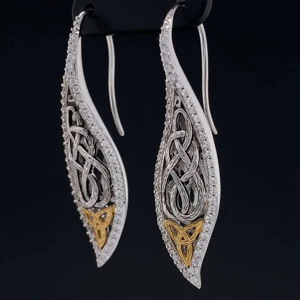 Keith Jack Celtic Leaf Hook Earrings Image 2 Geralds Jewelry Oak Harbor, WA