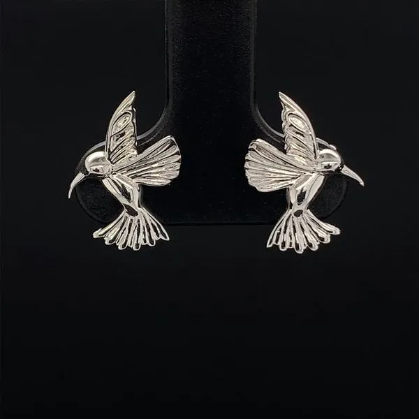 Keith Jack Celtic Hummingbird Earrings with White Topaz Image 2 Geralds Jewelry Oak Harbor, WA