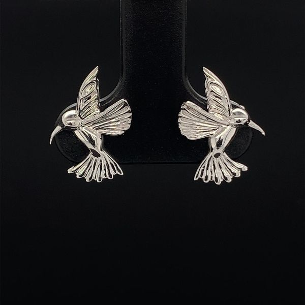 Keith Jack Celtic Hummingbird Earrings with Blue Topaz Image 2 Geralds Jewelry Oak Harbor, WA