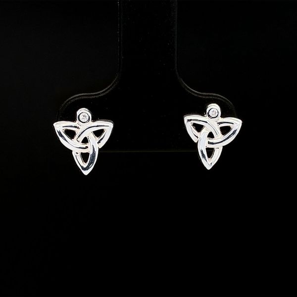 Keith Jack Celtic Diamond and Silver Trinity Earrings Geralds Jewelry Oak Harbor, WA