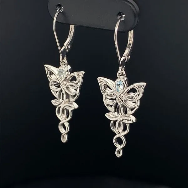 Keith Jack Celtic Butterfly Earrings, Sky Blue Topaz Image 2 Geralds Jewelry Oak Harbor, WA