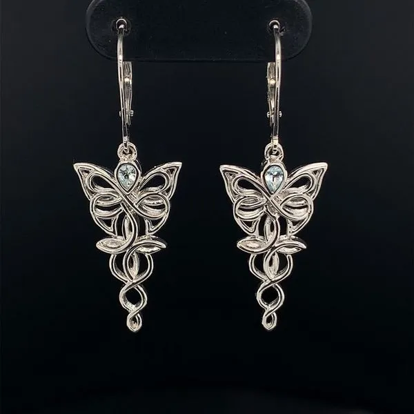 Keith Jack Celtic Butterfly Earrings, Sky Blue Topaz Geralds Jewelry Oak Harbor, WA