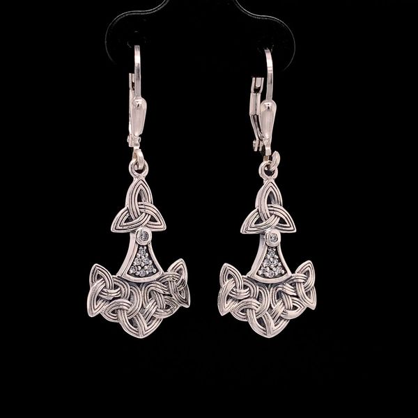 Keith Jack Celtic Sterling Silver Thor's Hammer Earrings Image 3 Geralds Jewelry Oak Harbor, WA