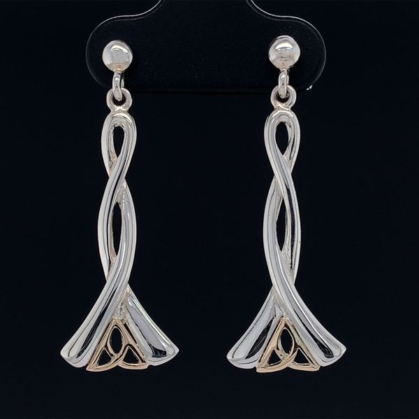 Keith Jack Celtic Silver and Gold Trinity Knot Dangle Earrings Geralds Jewelry Oak Harbor, WA