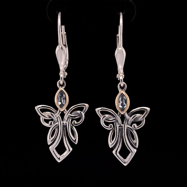 Keith Jack Celtic  Blue Topaz Guardian Angel Earrings Geralds Jewelry Oak Harbor, WA