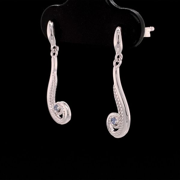 Swirl Rope Style Yogo Sapphire Earrings Image 3 Geralds Jewelry Oak Harbor, WA