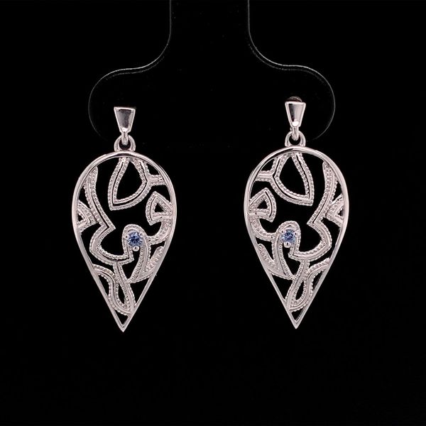 Abstract Paisley Inspired Yogo Sapphire Earrings Geralds Jewelry Oak Harbor, WA