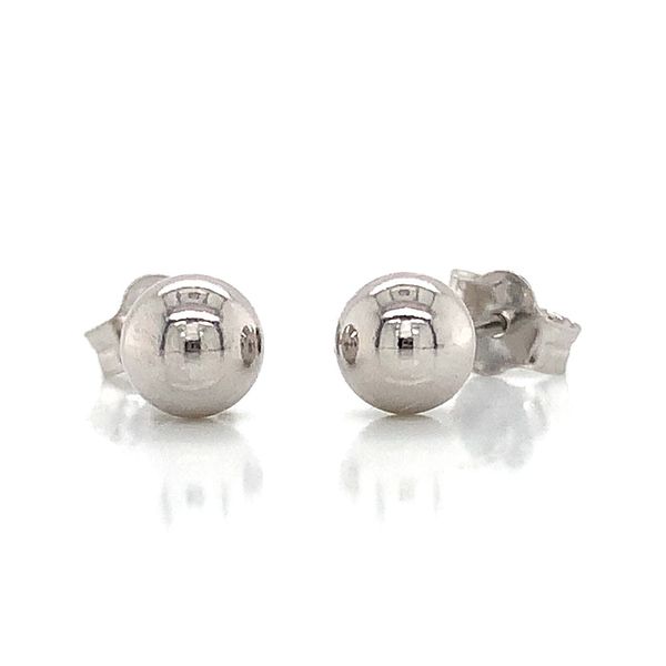 Silver Polished 5Mm Ball Earrings Image 2 Geralds Jewelry Oak Harbor, WA