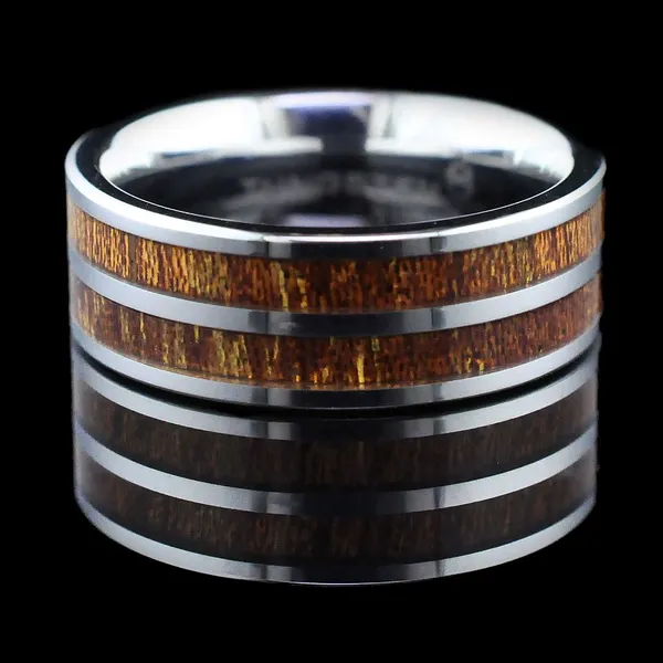 Tungsten Band With Double Kona Wood Inlay Geralds Jewelry Oak Harbor, WA