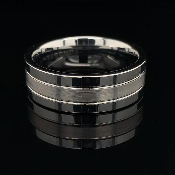 Tungsten Band With Matte Finish Center Geralds Jewelry Oak Harbor, WA