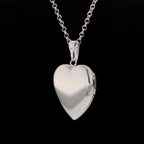Sterling Silver Embossed Heart Shape Locket Image 2 Geralds Jewelry Oak Harbor, WA