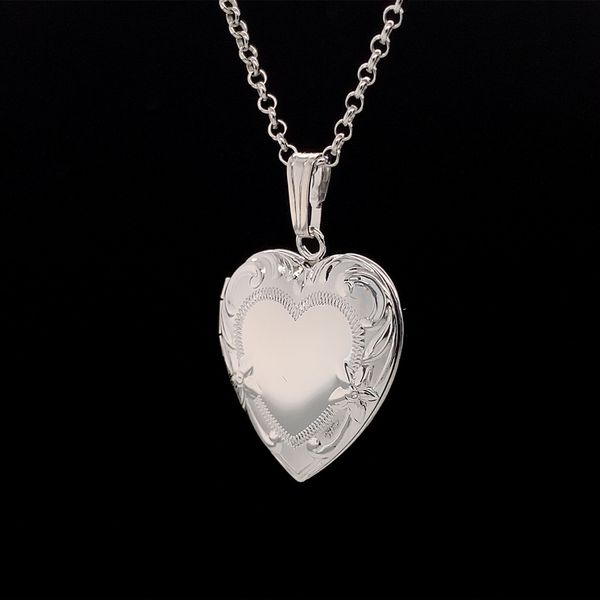 Sterling Silver Embossed Heart Shape Locket Geralds Jewelry Oak Harbor, WA
