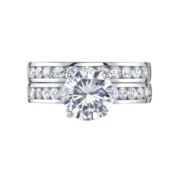 18Kt White Gold Round Channel Set Diamond Wedding Set Gary J. Long Jewelers Stockton, CA