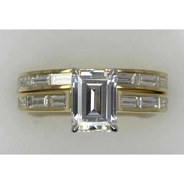 18Kt Yellow Gold Horizontal Baguette Eternity Diamond Wedding Set Gary J. Long Jewelers Stockton, CA