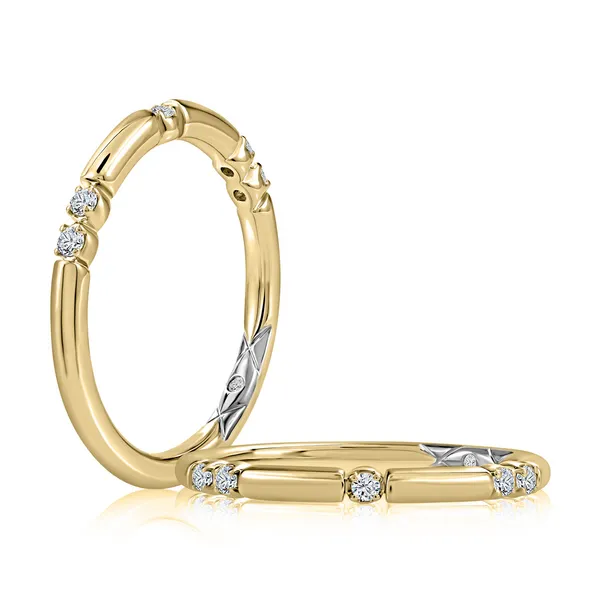 18K Yellow Gold Alternating Round Diamond Band Gary J. Long Jewelers Stockton, CA