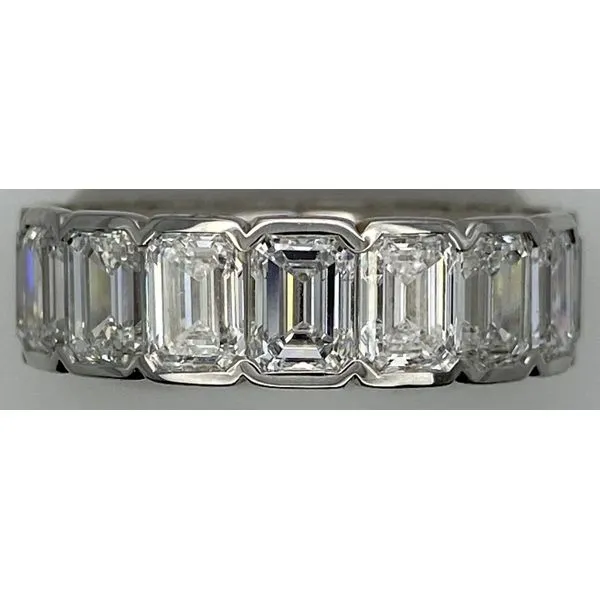 14K White Gold Emerald Cut Diamond Eternity Band Gary J. Long Jewelers Stockton, CA
