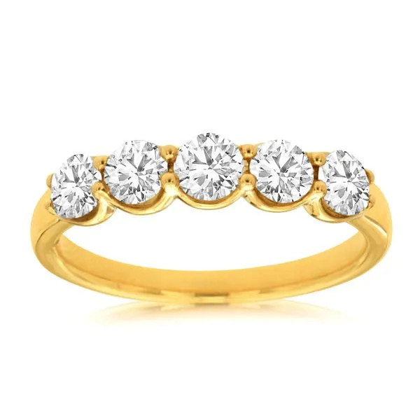 14K Yellow Gold 5 Stone Diamond Band Gary J. Long Jewelers Stockton, CA